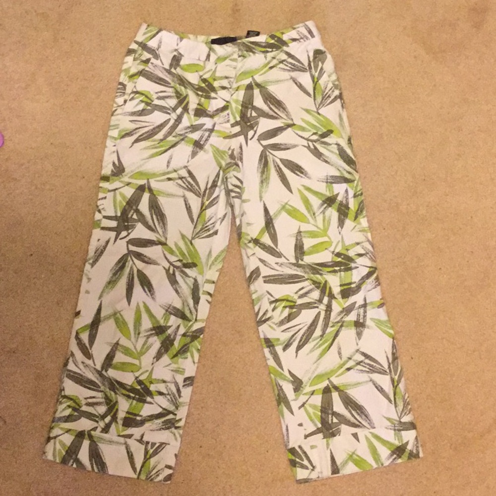 Tropical leaf pants